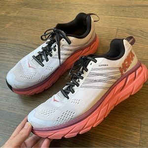 Hoka One One Clifton 6 Women's Running Shoes Nimbus Cloud / Lantana size 9